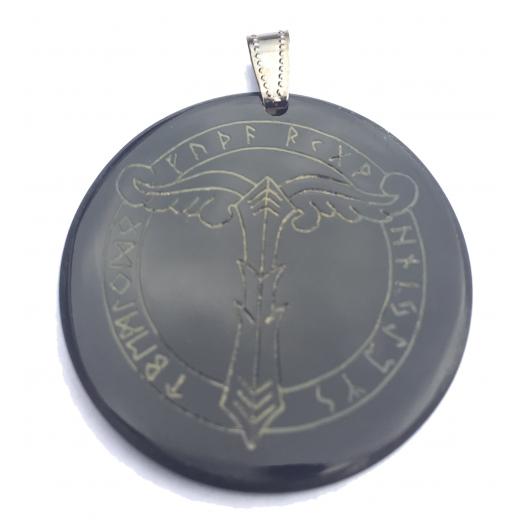 Irminsul in rune-circle (Pendant of horn)
