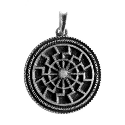 Black Sun (Pendant in antiqued silver)