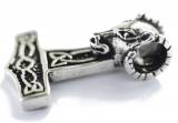 Thor Hammer with rams head (Pendant in silver)