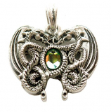 Drachenherz hellgrün (Kettenanhänger in Silber)
