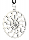 Schwarze Sonne - groß (Kettenanhänger in Silber)