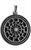 Schwarze Sonne (Kettenanhänger in Altsilber)