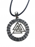 Valknut im Runenkreis (Kettenanhänger in Silber)