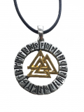 Valknut im Runenkreis (Kettenanhänger in Silber)