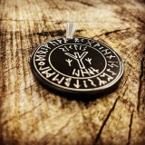 Schutzsiegel Algiz (Kettenanhänger aus Horn)