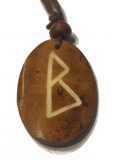 Berkana Rune - Pendant of bone (brown)