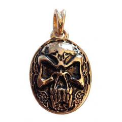 Nordischer Totenkopf (Kettenanhänger in Gold)