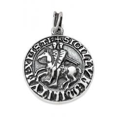 Seal of the Templars (Pendant in antiqued silver)