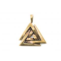 Valknut - Wotans Knoten (Kettenanhänger in Bronze)