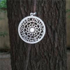 Black sun in rune circle (Pendant in silver)