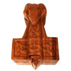 Thors Hammer - RAM - Aries head (wooden jewelry box)