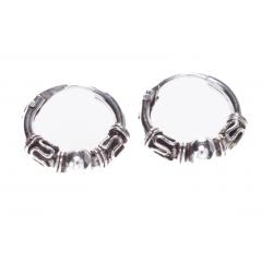 Hoops - with ball small (earrings in silver)