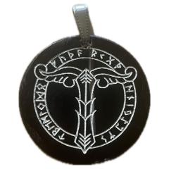 Irminsul im Runenkreis (Kettenanhänger aus Horn)