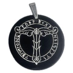 Irminsul im Runenkreis (Kettenanhänger aus Horn)