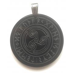 Triskele in the rune circle (Pendant from horn)