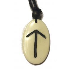 Tiwaz Rune - Kettenanhänger aus Knochen (weiss)