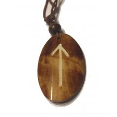 Tiwaz Rune - Kettenanhänger aus Knochen (braun)