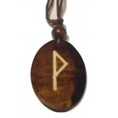Wunjo Rune - Kettenanhänger aus Knochen (braun)